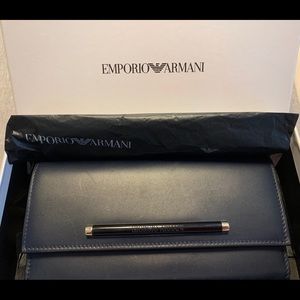 Ladies Giorgio Armani wallet. Navy Blue leather